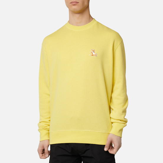 Мужская толстовка Maison Kitsune Chillax Fox Patch Regular Fit Lemon