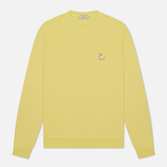 Мужская толстовка Maison Kitsune Chillax Fox Patch Regular Fit Lemon