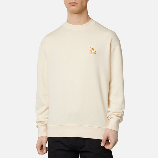 Мужская толстовка Maison Kitsune Chillax Fox Patch Regular Fit Off White