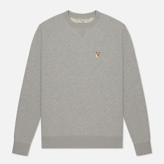 Мужская толстовка Maison Kitsune Fox Head Patch Grey Melange