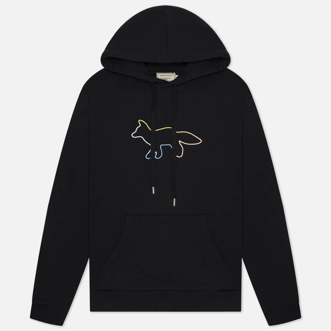 Maison Kitsune Мужская толстовка Hoodie Rainbow Profile Fox Embroidery