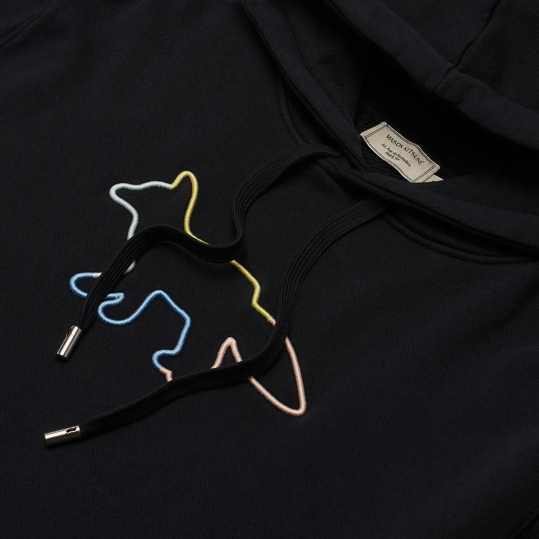 Maison Kitsune Мужская толстовка Hoodie Rainbow Profile Fox Embroidery