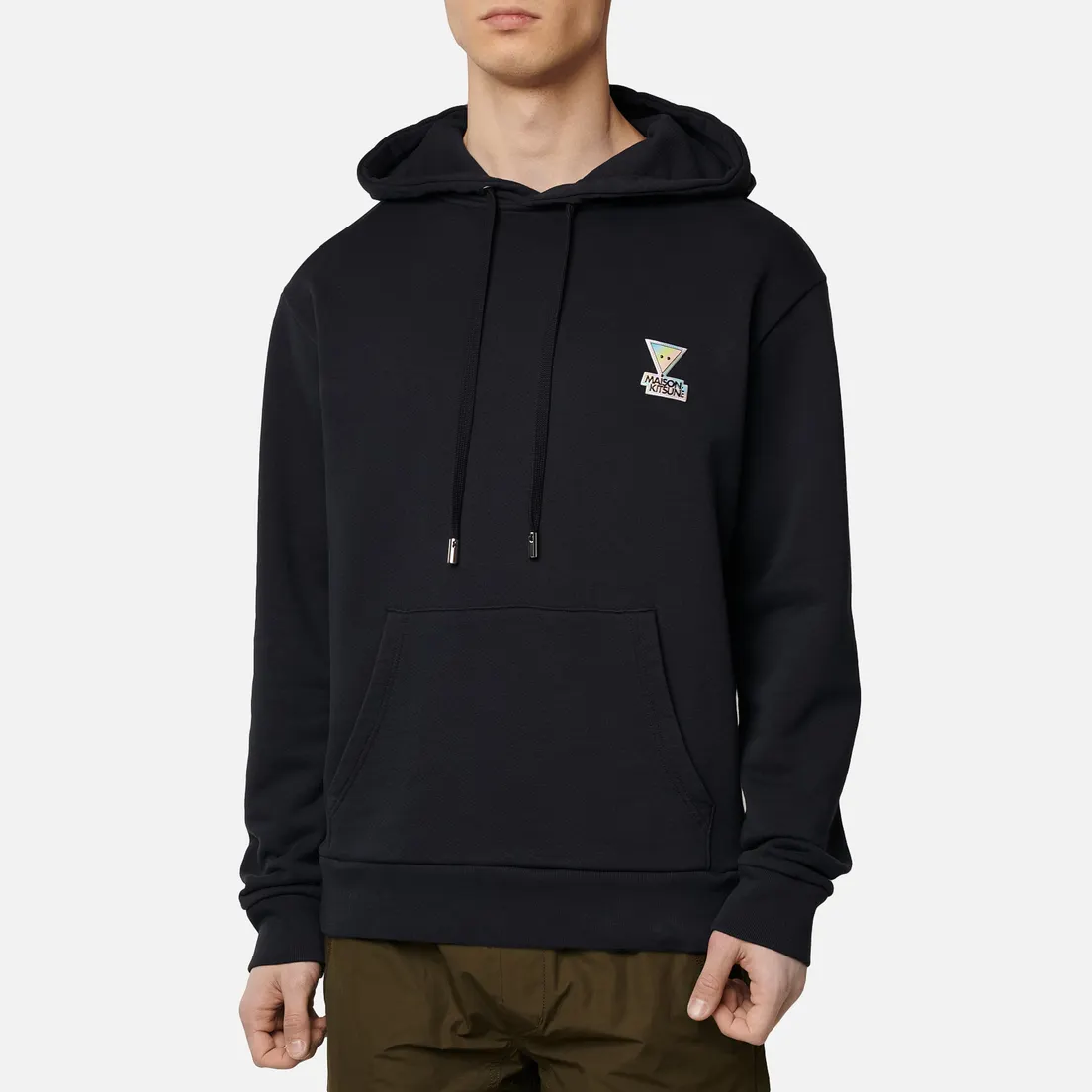 Maison Kitsune Мужская толстовка Hoodie Rainbow Triangle Fox Patch