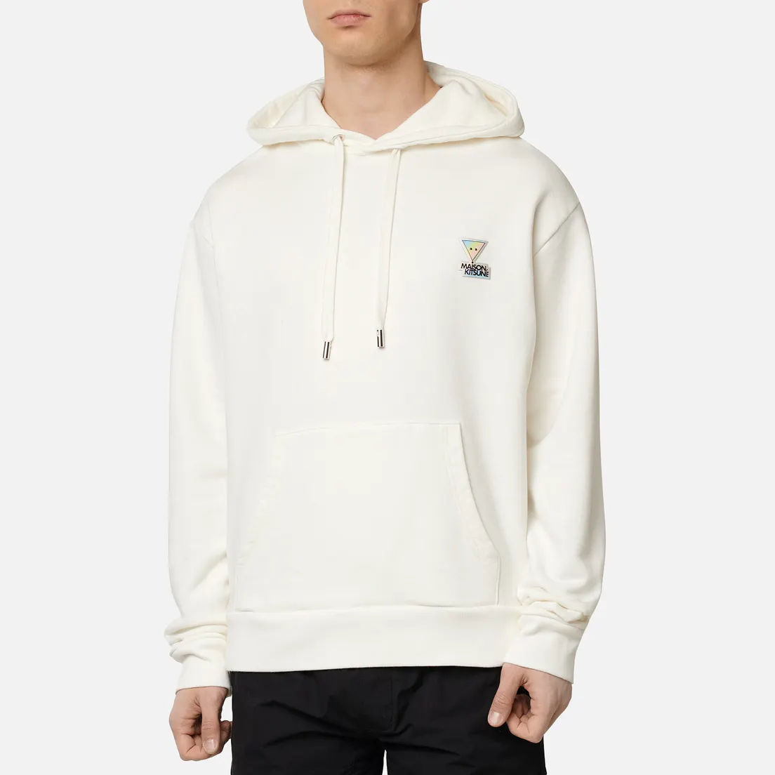Maison Kitsune Мужская толстовка Hoodie Rainbow Triangle Fox Patch