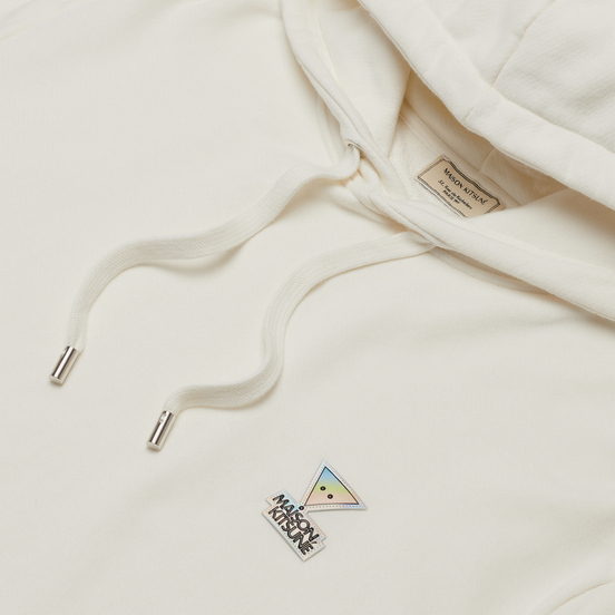 Мужская толстовка Maison Kitsune Hoodie Rainbow Triangle Fox Patch White