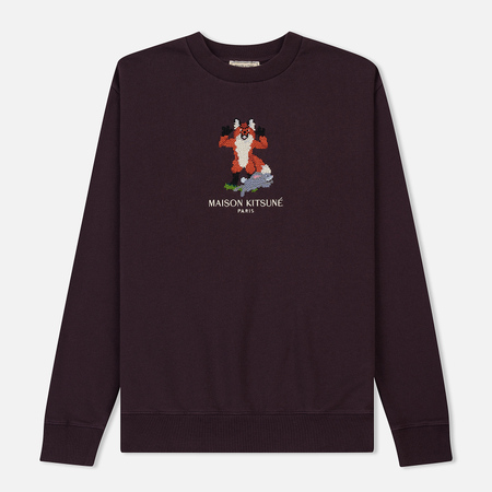 Мужская толстовка Maison Kitsune Pixel Fox Burgundy