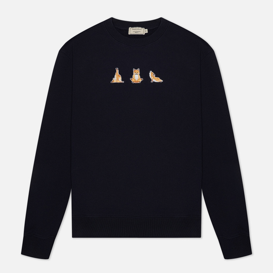Мужская толстовка Maison Kitsune Yoga Fox Patches Navy