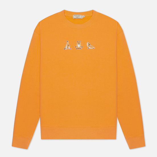 Мужская толстовка Maison Kitsune Yoga Fox Patches Orange