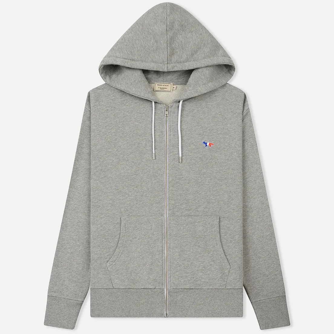 Maison Kitsune Мужская толстовка Zip Hoodie Tricolor Fox Patch