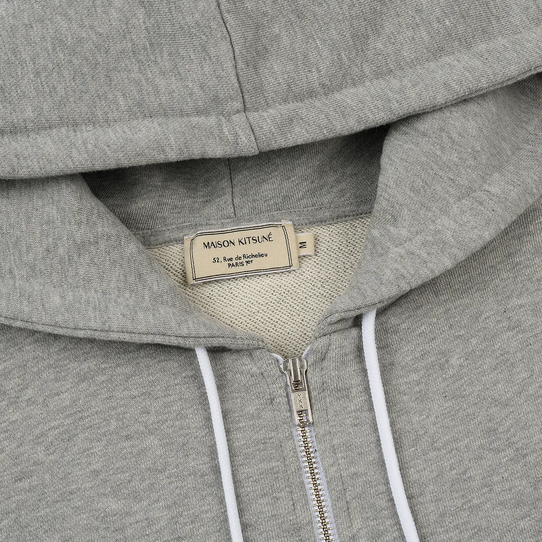 Maison Kitsune Мужская толстовка Zip Hoodie Tricolor Fox Patch
