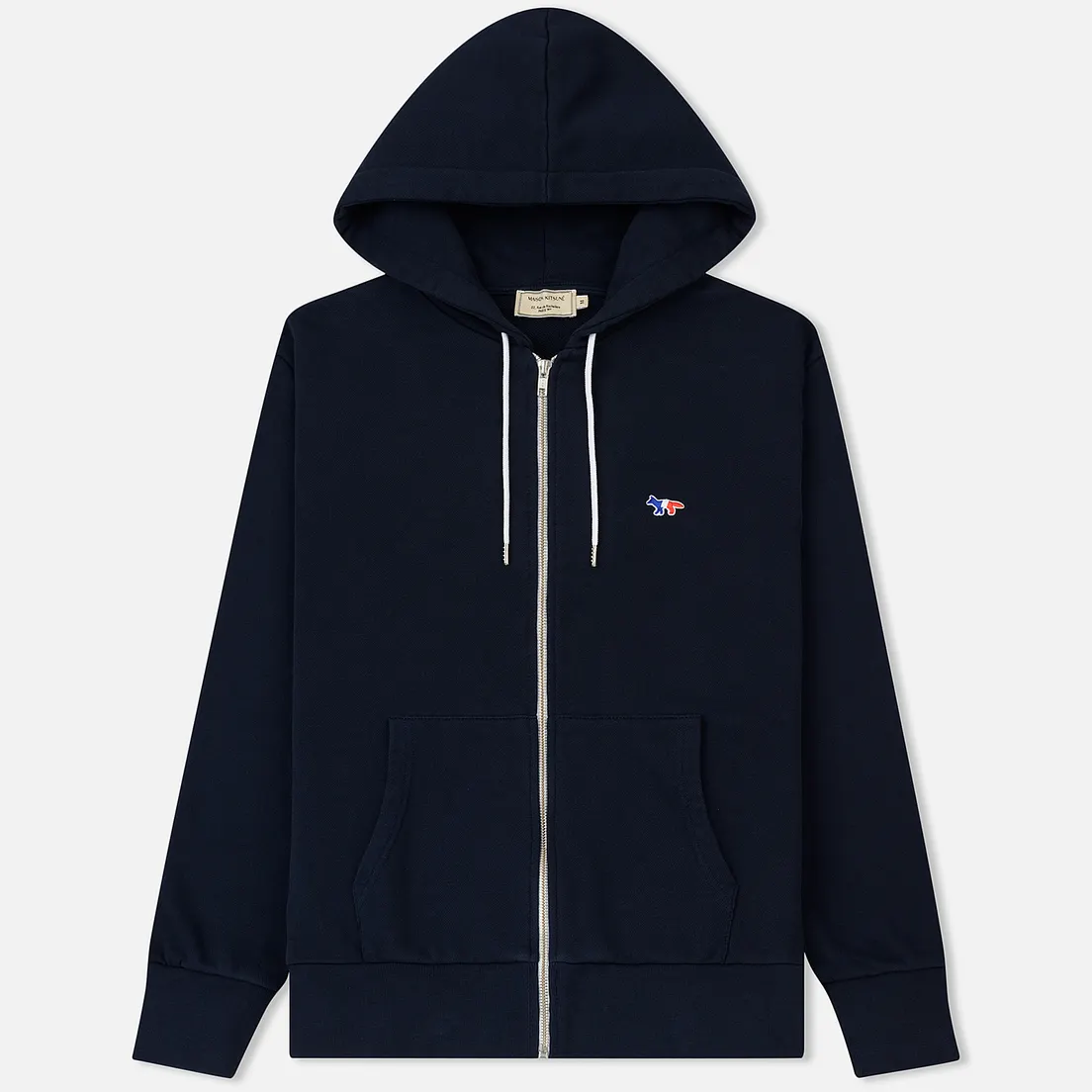 Maison Kitsune Мужская толстовка Zip Hoodie Tricolor Fox Patch