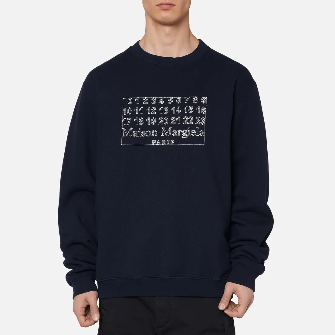 Maison Margiela Мужская толстовка Embroidered Numeric Logo Crew Neck