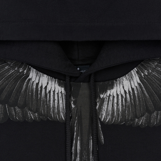 Мужская толстовка Marcelo Burlon Black Wings Hoodie Black/Black