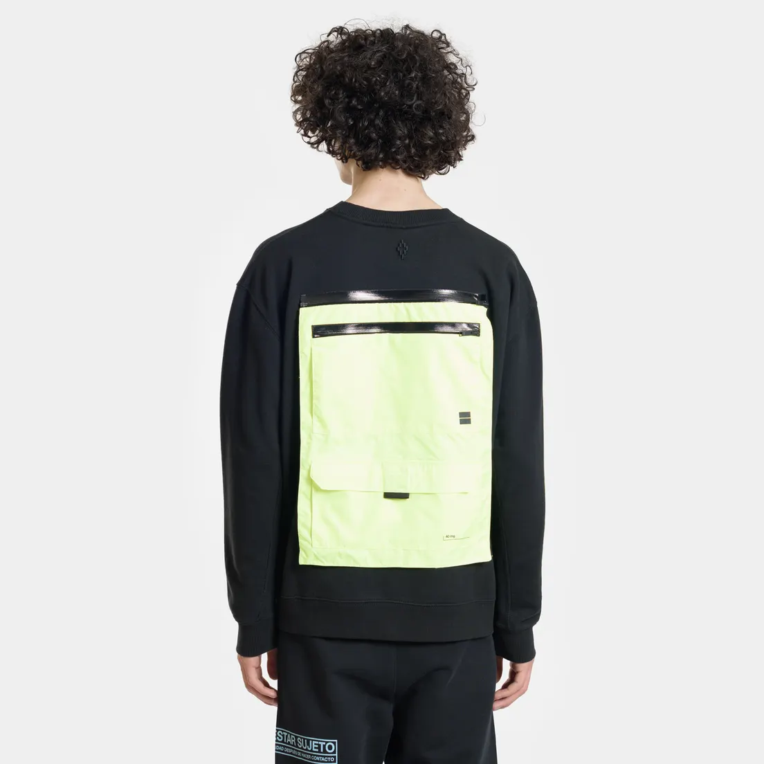 Marcelo Burlon Мужская толстовка Braille Tape Pocket Crewneck
