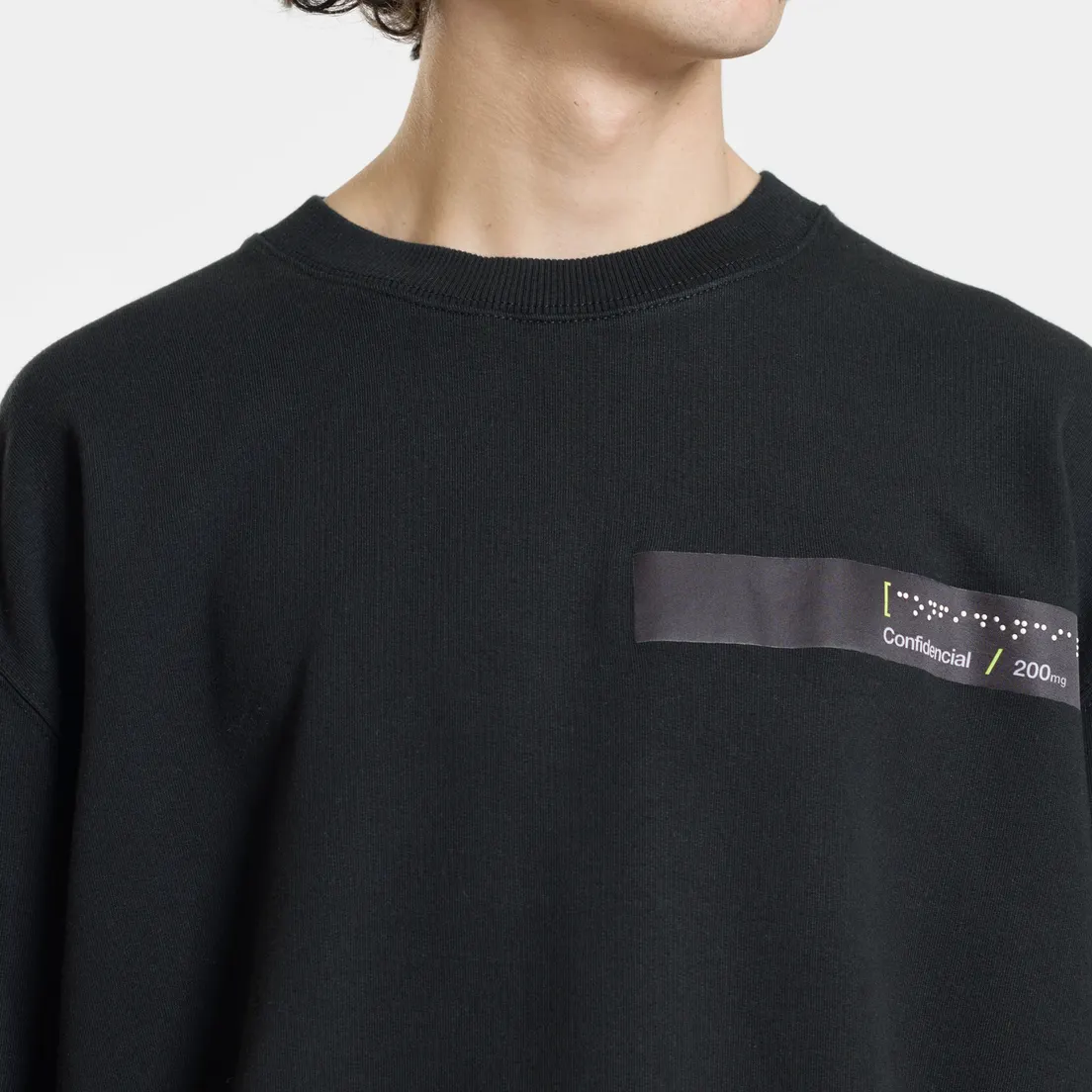Marcelo Burlon Мужская толстовка Braille Tape Pocket Crewneck