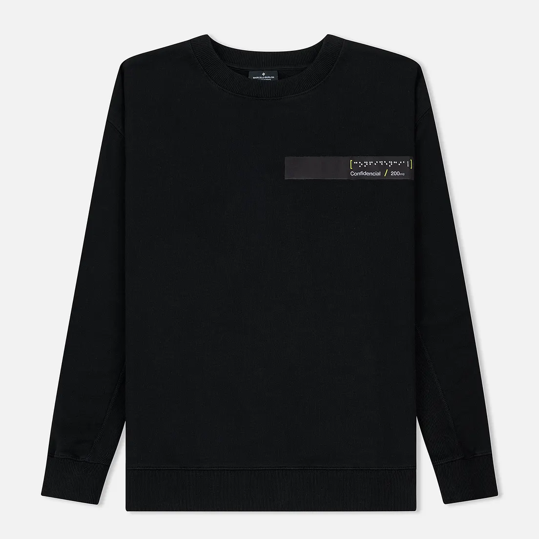 Marcelo Burlon Мужская толстовка Braille Tape Pocket Crewneck