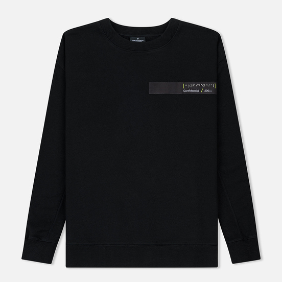 Мужская толстовка Marcelo Burlon Braille Tape Pocket Crewneck Black/Fluo Yellow
