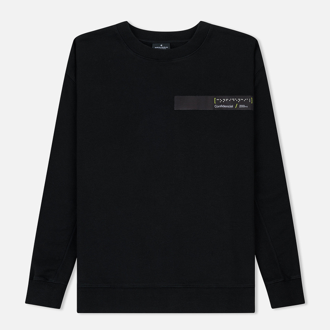 Мужская толстовка Marcelo Burlon Braille Tape Pocket Crewneck Black/Fluo Yellow