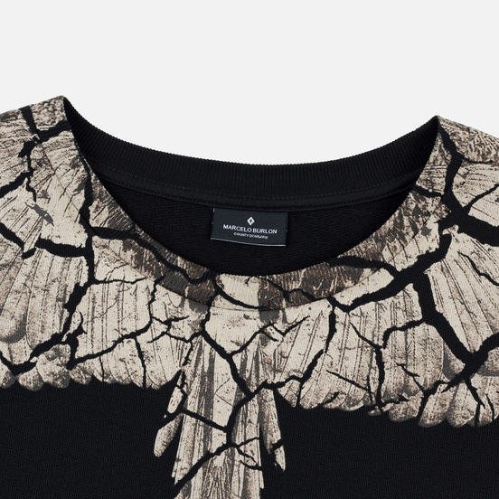 Мужская толстовка Marcelo Burlon Earth Wings Crewneck Black/Brown