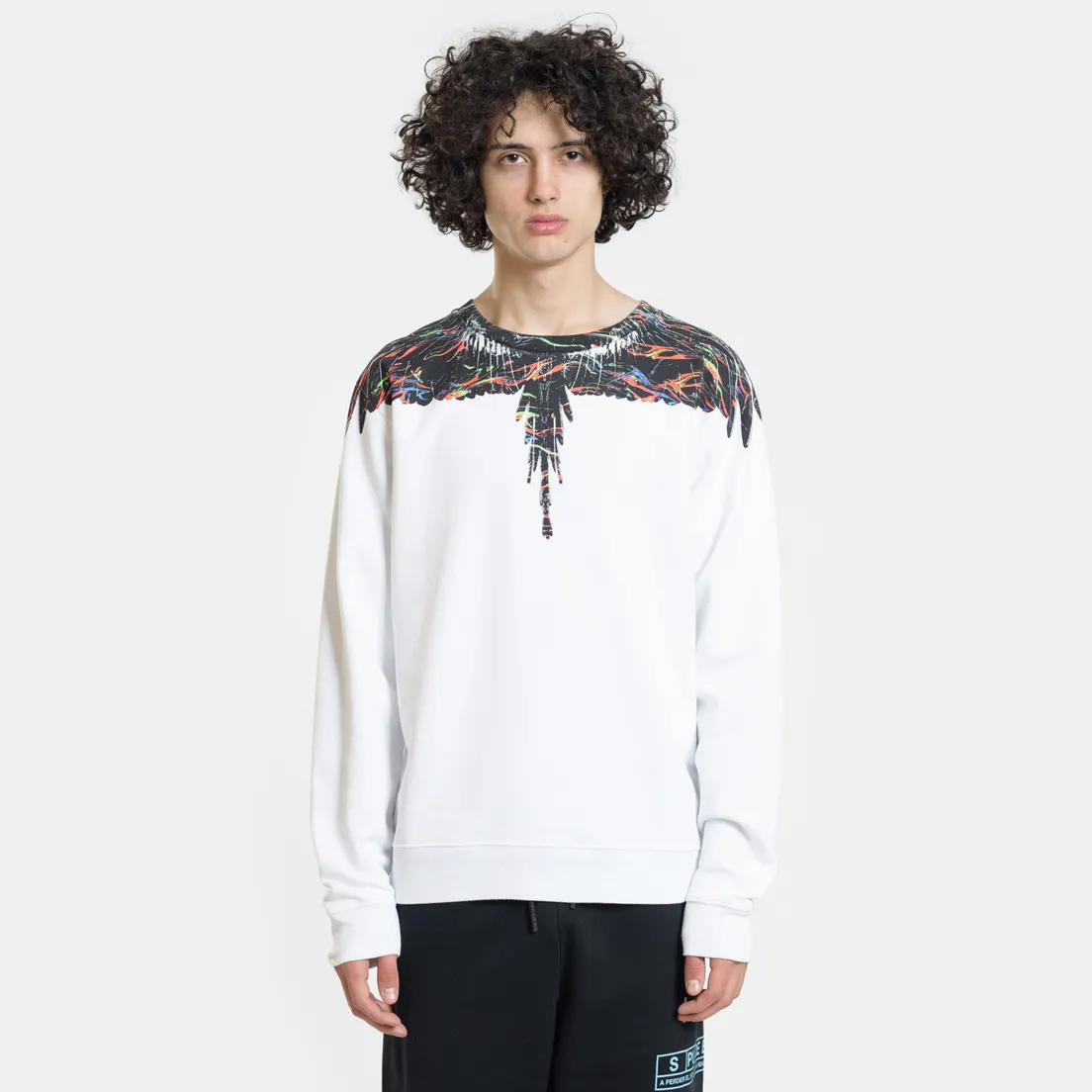 Marcelo Burlon Мужская толстовка Fluo Lights Wings Crewneck
