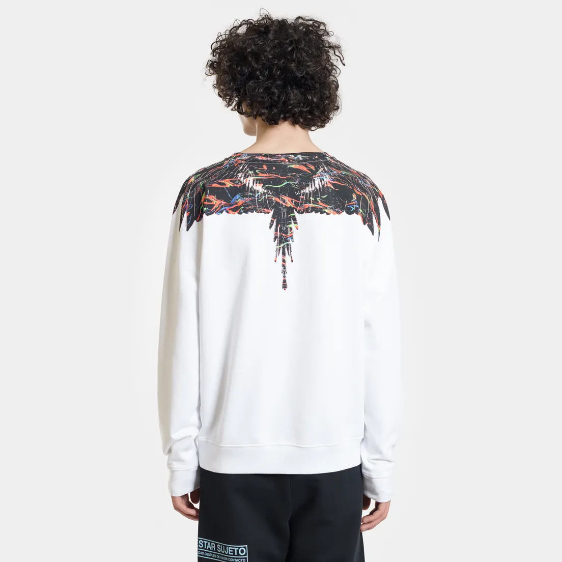 Marcelo Burlon Мужская толстовка Fluo Lights Wings Crewneck