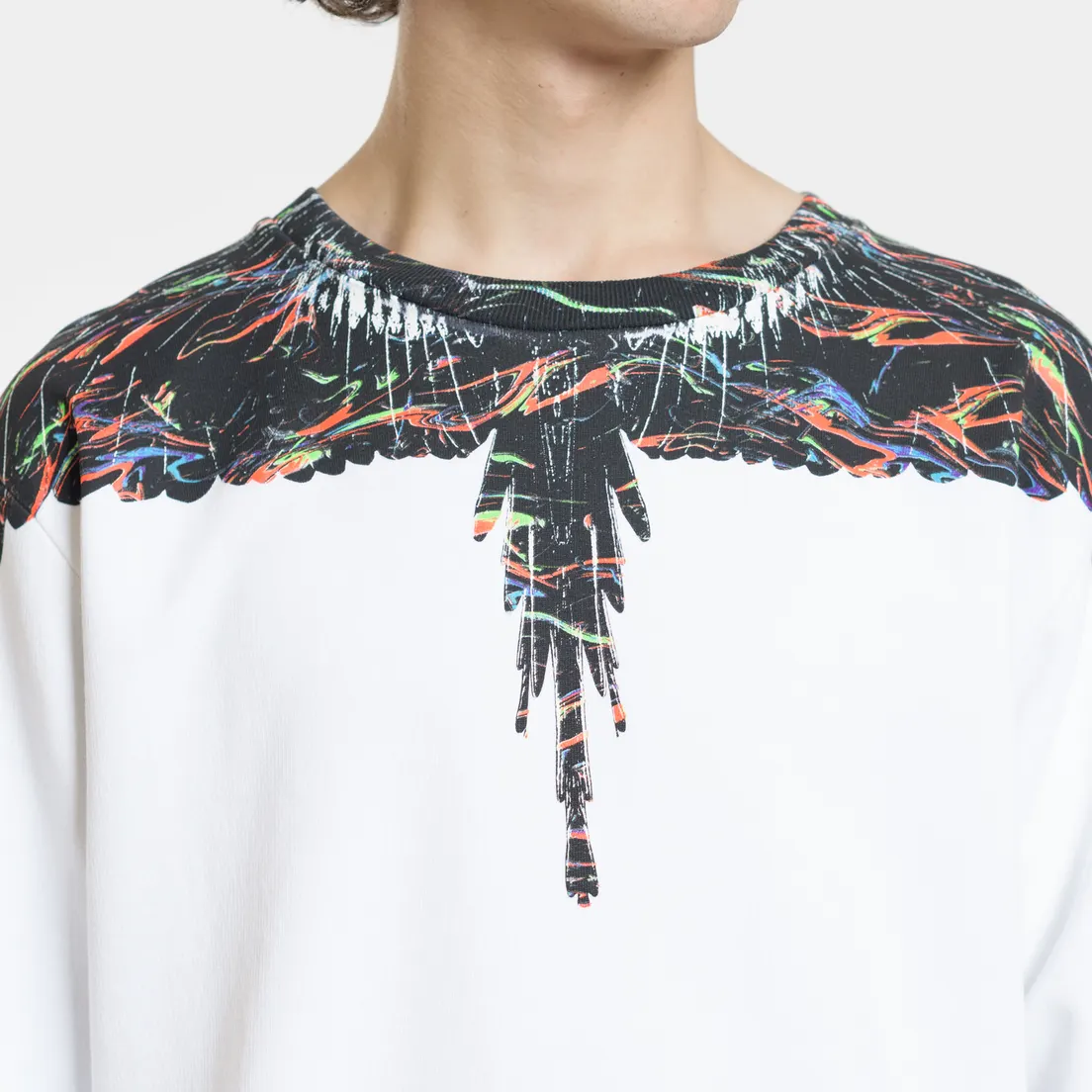 Marcelo Burlon Мужская толстовка Fluo Lights Wings Crewneck