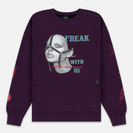 Мужская толстовка Marcelo Burlon Freak Over Crew Neck Dark Purple/Multicolor