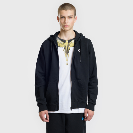 Мужская толстовка Marcelo Burlon Heart Wings Zipped Hoodie Black/White