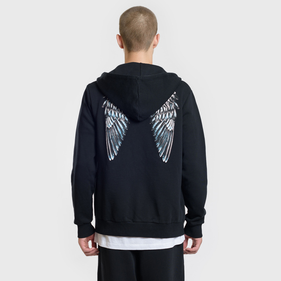 Мужская толстовка Marcelo Burlon Heart Wings Zipped Hoodie Black/White