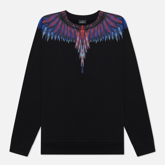 Мужская толстовка Marcelo Burlon Sharp Wings Regular Crewneck Black/Blue Fluo