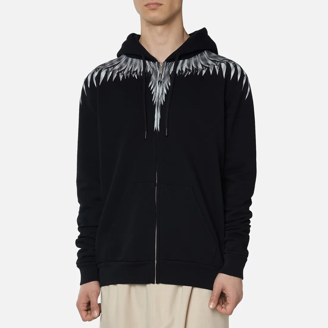 Marcelo Burlon Мужская толстовка Sharp Wings Regular Zip Hoodie