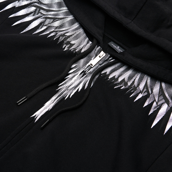 Мужская толстовка Marcelo Burlon Sharp Wings Regular Zip Hoodie Black/White