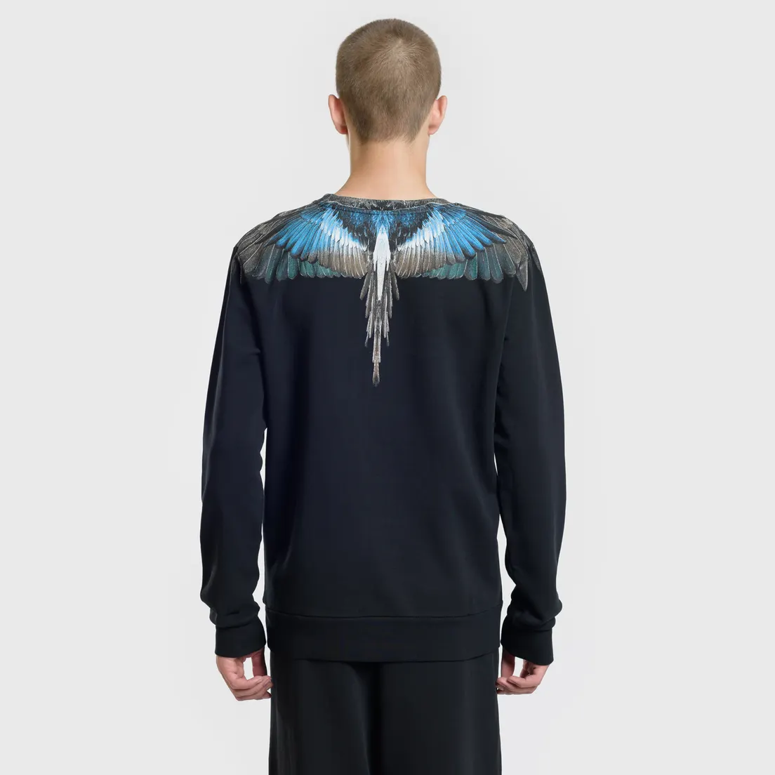 Marcelo Burlon Мужская толстовка Turquoise Wings Crewneck