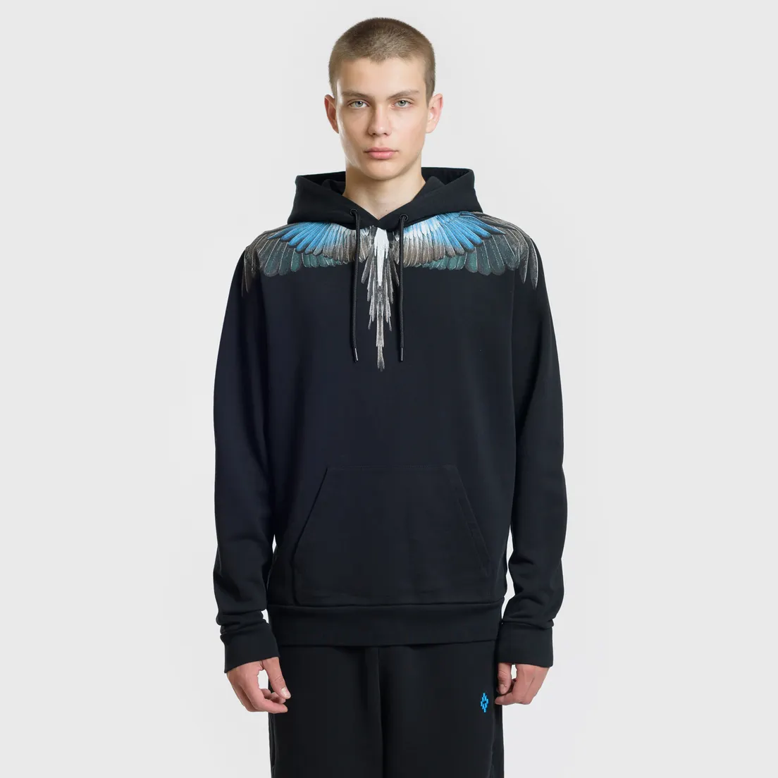 Marcelo Burlon Мужская толстовка Turquoise Wings Hoodie
