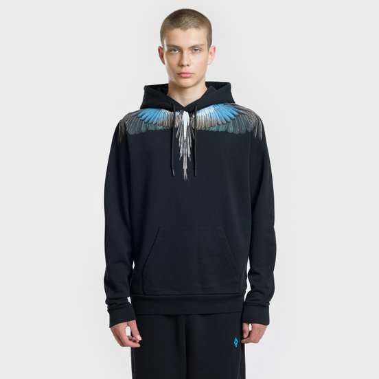 Мужская толстовка Marcelo Burlon Turquoise Wings Hoodie Black/Multicolor