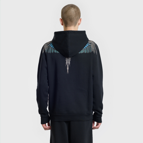 Мужская толстовка Marcelo Burlon Turquoise Wings Hoodie Black/Multicolor