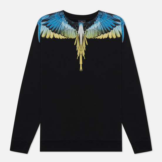 Мужская толстовка Marcelo Burlon Wings Regular Crewneck Black/Lime