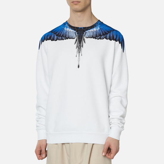 Мужская толстовка Marcelo Burlon Wings Regular Crewneck White/Blue