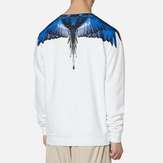 Мужская толстовка Marcelo Burlon Wings Regular Crewneck White/Blue