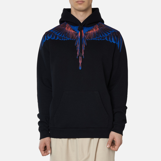 Мужская толстовка Marcelo Burlon Wings Regular Hoodie Black/Faded Orange