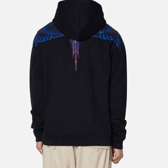 Мужская толстовка Marcelo Burlon Wings Regular Hoodie Black/Faded Orange