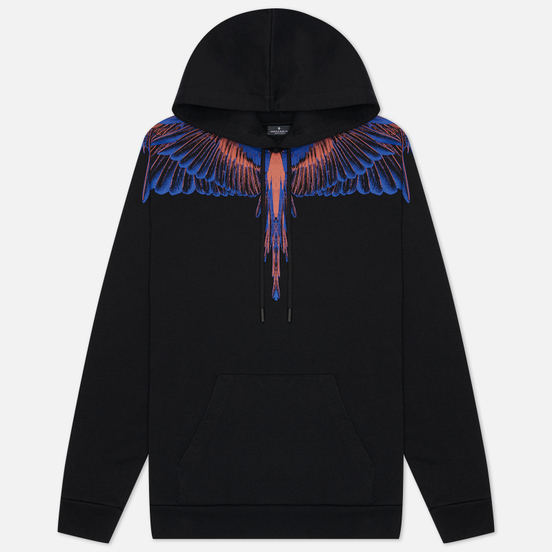 Мужская толстовка Marcelo Burlon Wings Regular Hoodie Black/Faded Orange