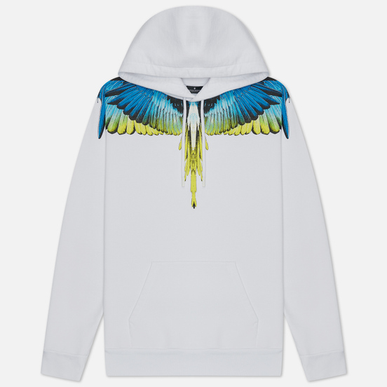 Мужская толстовка Marcelo Burlon Wings Regular Hoodie White/Lime