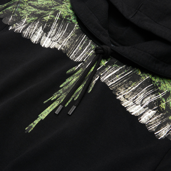 Мужская толстовка Marcelo Burlon Wood Wings Hoodie Black/Green