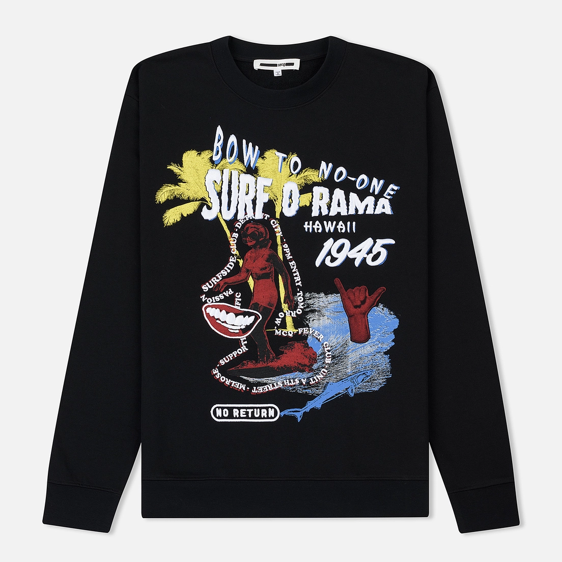 McQ Alexander McQueen Мужская толстовка Big Crew Neck Surf O Rama