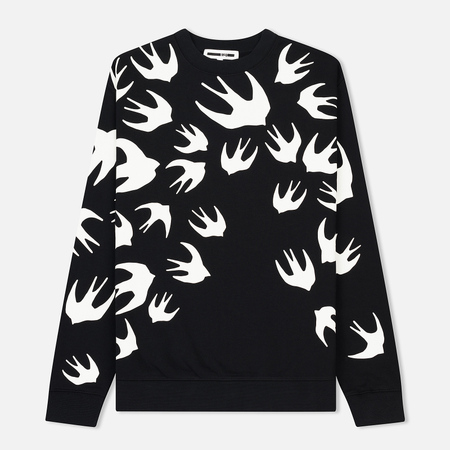 Мужская толстовка McQ Alexander McQueen Clean Crew Neck Swallow Swarm Darkest Black