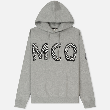 Мужская толстовка McQ Alexander McQueen Clean Hoodie 01 MCQ Font Mercury Melange