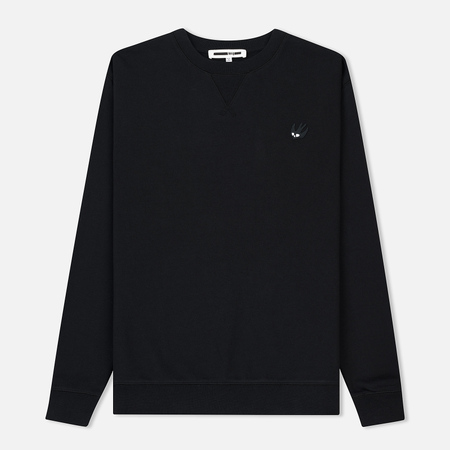 Мужская толстовка McQ Alexander McQueen Coverlock Crew SG Swallow Badge Black/Black