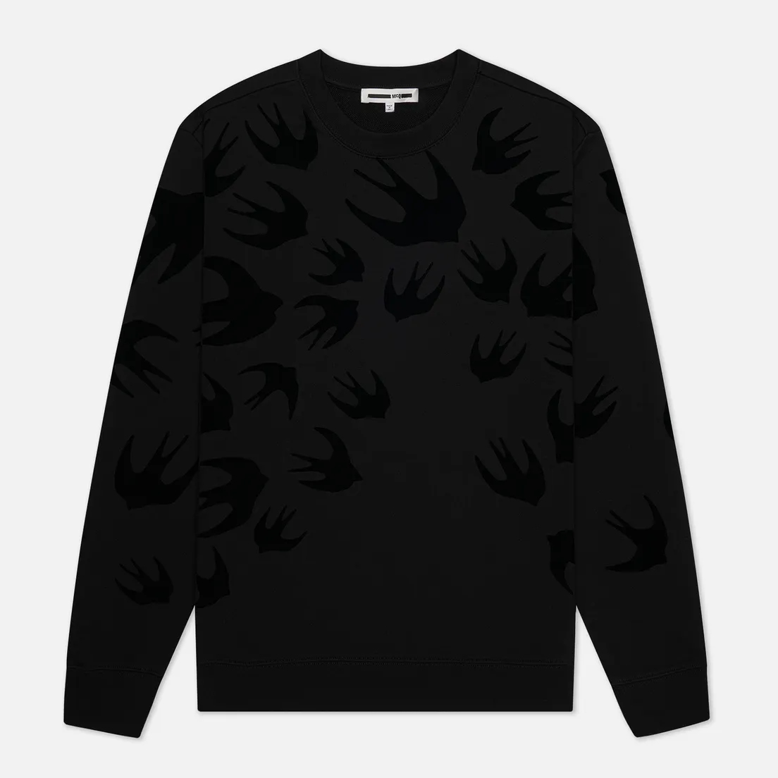 McQ Alexander McQueen Мужская толстовка Crew Neck Swallow Flocked