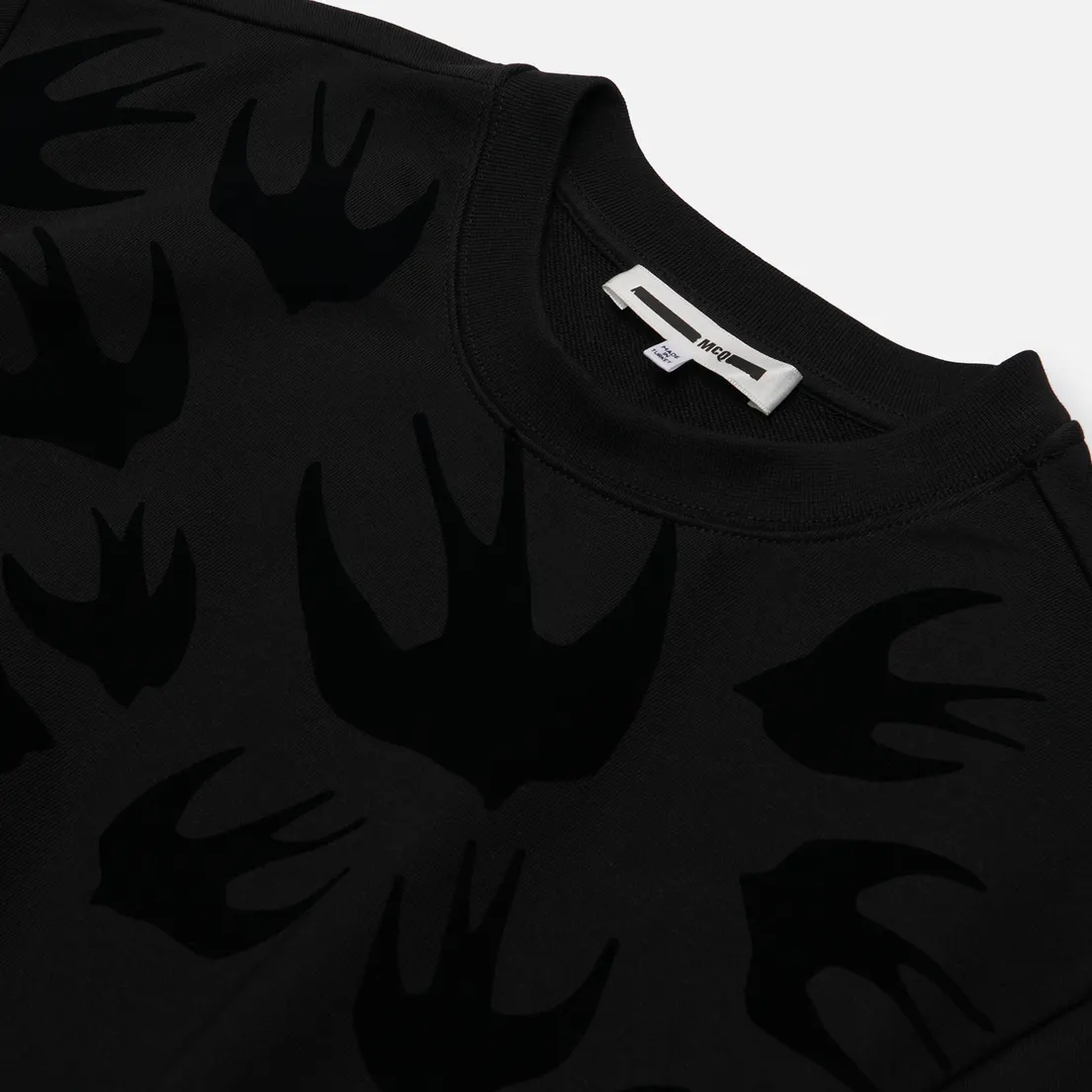McQ Alexander McQueen Мужская толстовка Crew Neck Swallow Flocked